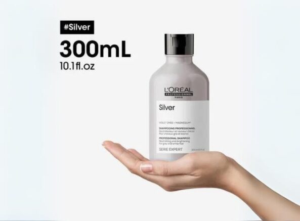 Shampoo Silver Loreal Pro. Neutralizador y perfeccionador para cabello blanco y/o gris - Image 3