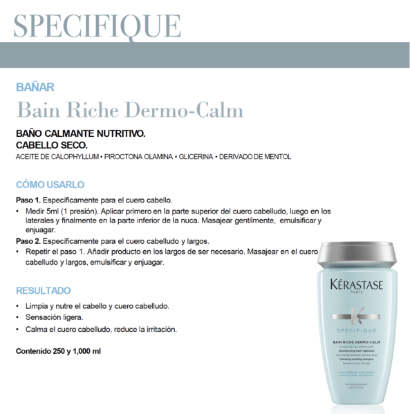 Bain Riche Dermo-Calm Specifique Kérastase. Cabello sensible y seco - Image 3