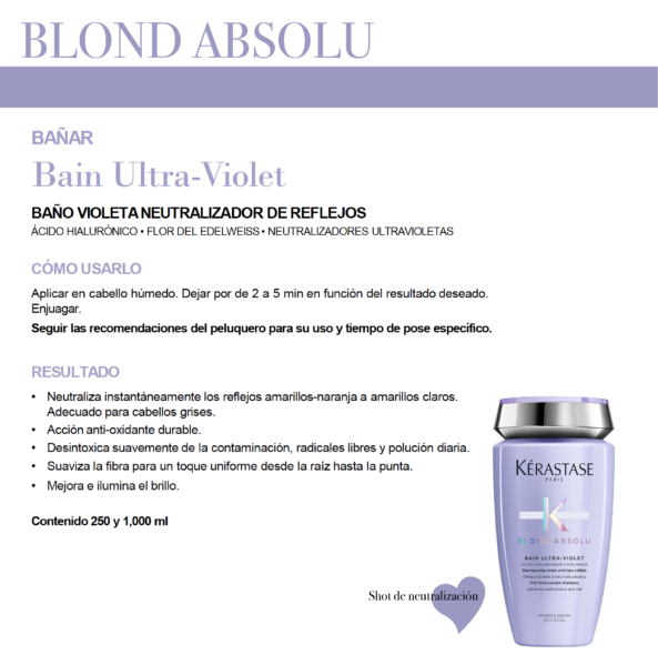 Bain Ultra Violet Blond Absolu Kérastase. Cabello rubio y/o decolorado - Image 3
