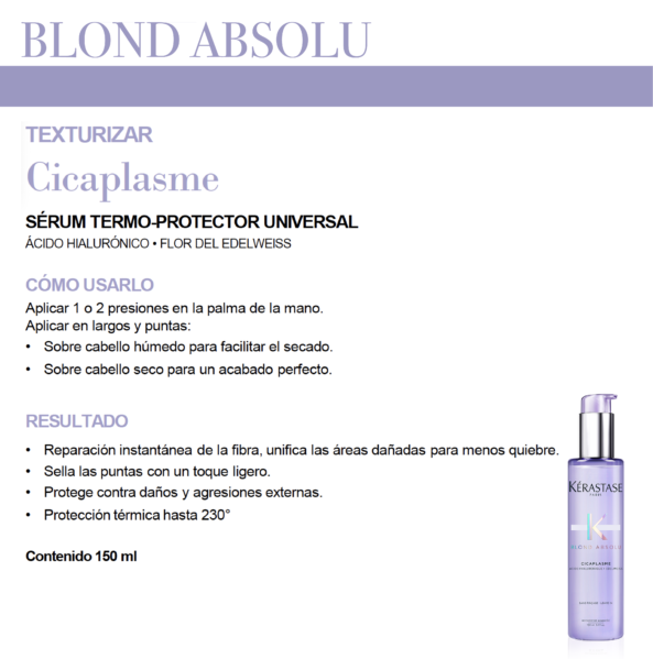 Termoprotector Cicaplasme Blond Absolu Kérastase. Para cabello rubio y/o decolorado - Image 5
