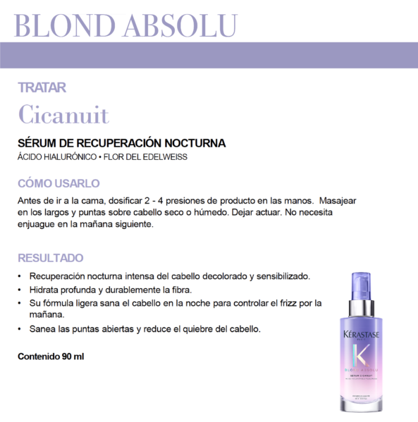 Sérum Cicanuit Blond Absolu Kérastase. Para cabello rubio y/o decolorado - Image 4