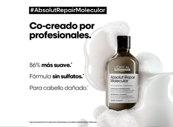 Pack Loreal Pro Absolut Repair Molecular (Cosmetiquera, Shampoo, Mascarilla y Leave in) - Image 2