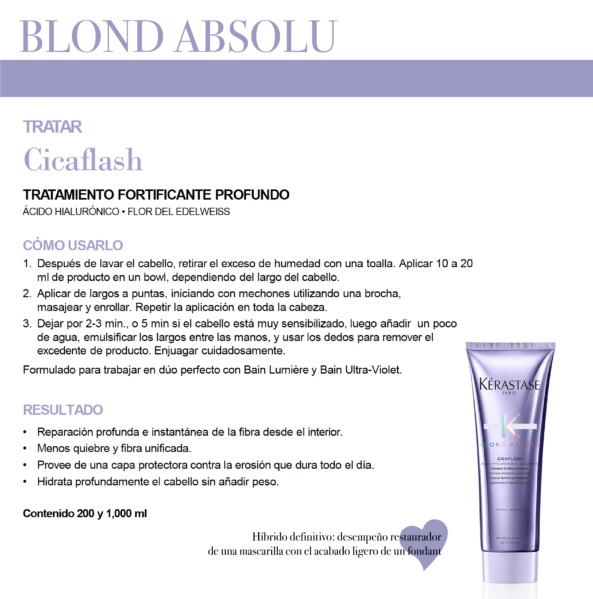 Fondant Cicaflash 250ml Blond Absolu Kérastase. Acondicionador para cabello rubio - Image 3