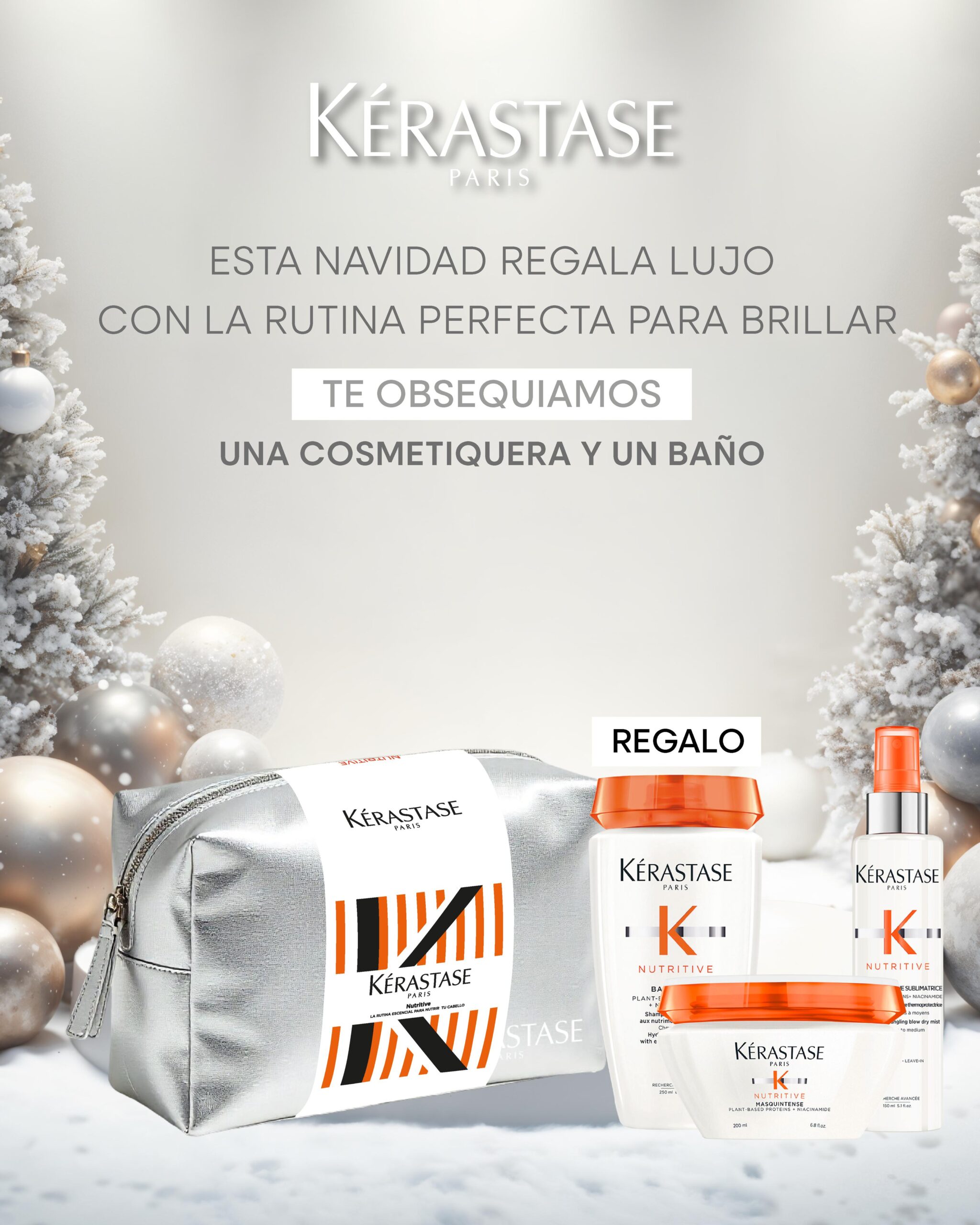 Pack Kérastase Nutritive (Cosmetiquera +Shampoo, Mascarilla y Termoprotector)