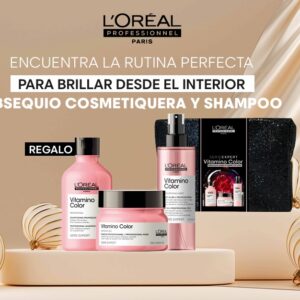 Pack Loreal Pro Vitamino Color (Cosmetiquera +Shampoo, Mascarilla, Termoprotector)