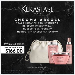 Pack Kérastase Chroma Absolu (Cosmetiquera, Shampoo, Mascarilla y Termoprotector)
