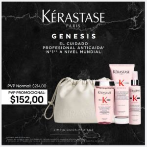 Pack Kérastase Genesis (Cosmetiquera +Shampoo, Acondicionador y Termoprotector)