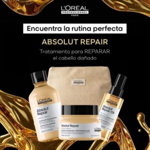 Pack Loreal Pro Absolut Repair Gold (Cosmetiquera +Shampoo, Mascarilla, Termoprotector)