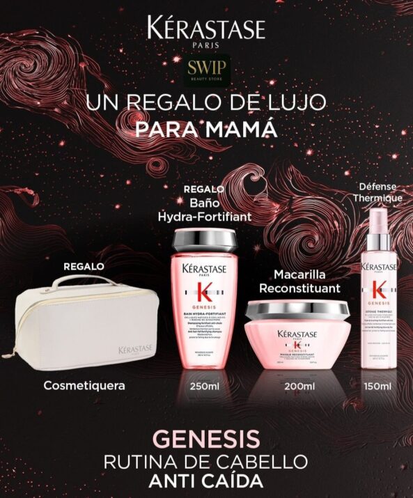 Pack Kérastase Genesis (Cosmetiquera +Shampoo, Mascarilla y Termoprotector)