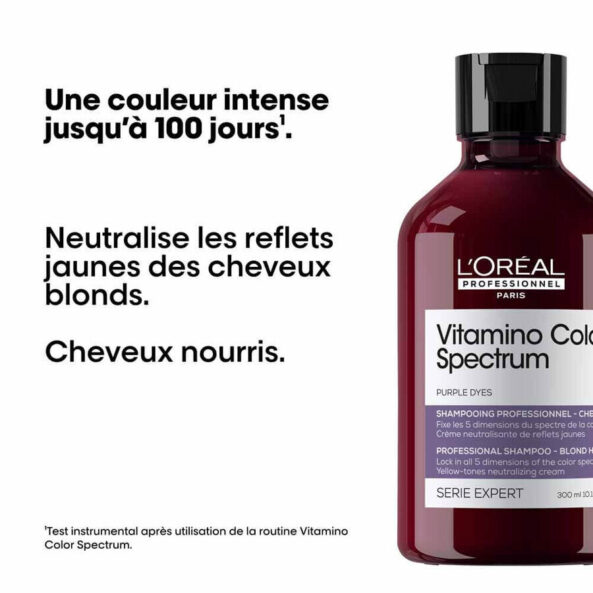 Shampoo Vitamino Color Spectrum Loreal Pro, para cabello rubio 300ml - Image 4